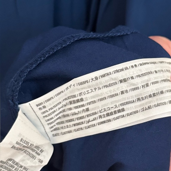 NWT Abercrombie & Fitch Blue Chiffon Babydoll Mini Dress Long Sleeve Size Medium - Picture 3 of 5